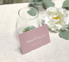 Flat Blush Pink Dusty Rose Place Cards - Dusty Pink Rose Wedding Escort Cards, Mauve Flat Pink Wedding Printed Name Cards, Printed White Ink Pink Table Settings, Pink Rose Wedding, Wedding Table Name Cards, Table Name Cards, Maroon Wedding, Wedding Program Fans, Pink Dusty, Blush Pink Weddings, Wedding Prints