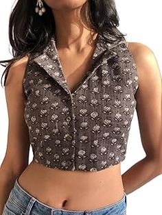 Blouse Ideas, Korean Tops, Design Blouse, Kurti Design, Western Tops