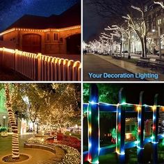 four different types of outdoor christmas lights