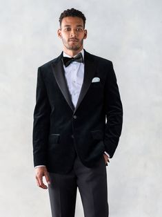 Paired with our black tuxedo pant, this ultra-luxe, plush corduroy dinner jacket is perfect for when that chill party turns chilly. Includes jacket and black tuxedo pants. 100% Cotton 8 Wale Corduroy Two-button closure Peak lapels Fully canvassed Side vents Not for wedding parties Formal Corduroy Outerwear For Winter, Winter Formal Corduroy Sport Coat, Elegant Single Breasted Corduroy Outerwear, Elegant Winter Corduroy Outerwear, Elegant Single-breasted Corduroy Outerwear, Winter Velvet Single-breasted Outerwear, Velvet Tuxedo Style Long Sleeve Outerwear, Fitted Corduroy Blazer For Winter, Fitted Corduroy Winter Blazer