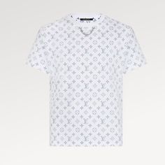 Authentic Tags Removed, Never Worn. Size Medium White/Navy Please Refer To Lv Website For Sizing. This T-Shirt In Soft Cotton Jersey From The Lv Escale Summer Capsule Is Printed With The Iconic Monogram On The Inside For A Subtle Faded Effect. Flattering, Breezy Cap Sleeves And A Chain Detail At The Neck Give This Fresh, Relaxed Summer Essential A Dressy Touch. Outer Material: 100% Cotton White Regular Fit Made In Italy Do Not Wash Do Not Bleach Do Not Tumble Dry Iron At A Maximum Sole-Plate Tem Luxury White Top With Monogram Print, Luxury White Short Sleeve Top, Louis Vuitton Tshirt, Louis Vuitton T Shirt, Louis Vuitton Top, Lv Logo, Printed Tshirt, Summer Capsule, Summer Essential