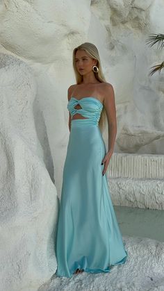 INKA GOWN: aqua Summer Ball, Simple Prom Dress Long, Robes Glamour, One Shoulder Prom Dress, Looks Party, Sequin Prom Dresses, Prom Dresses Vintage