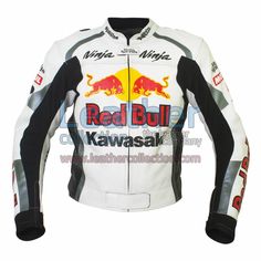 KAWASAKI NINJA REDBULL MOTORBIKE LEATHER JACKET for $325.00 - https://www.leathercollection.com/en-we/kawasaki-redbull-leather-jacket.html Racing Style Long Sleeve Biker Jacket For Motorcycling, Racing Biker Jacket With Long Sleeves For Motorcycling, Long Sleeve Racing Biker Jacket For Motorcycling, Sporty Long Sleeve Biker Jacket For Motorcycling, White Sporty Biker Jacket With Long Sleeves, White Sporty Long Sleeve Biker Jacket, White Long Sleeve Sporty Biker Jacket, White Long Sleeve Biker Jacket For Motorcycling, White Biker Jacket For Outdoor