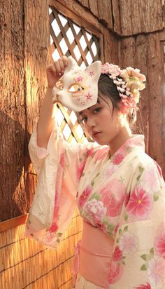 Face Challenge, Hairstyles Outfits, Girl Reference, Fox Mask, Nine Tailed Fox, Casual Kimono