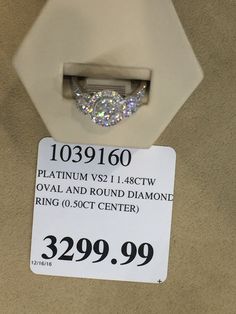 a diamond ring is for sale in a store