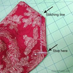 the sewing line has been placed on top of the fabric to make it easier for someone to sew