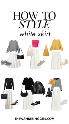 Thinking about what to wear with white skirts? In this post, I show you 19 amazing white skirt outfit ideas for summer, spring, fall, and winter. These outfits include long white skirt outfits, short white skirt outfits, flowy white skirt outfits, modest white skirt outfits, white midi skirt outfits, white pleated skirt outfits, white lace skirt outfits, white maxi skirt outfits, white pencil skirt outfits, and more ways on how to style white skirts in a stylish way! Long White Maxi Skirt Outfits, Flowy Skirt Outfit Winter, Flowy White Skirt Outfit, Long White Skirt Outfit Ideas, White Lace Skirt Outfit, White Skirt Outfit Ideas, White Midi Skirt Outfit, Pleated Maxi Skirt Outfit, Flowy Skirt Outfit