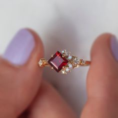 Ruby Ring Designs, Cute Promise Rings, Garnet Stone Ring, Blue Gemstone Rings, Gold Jewelry Stores, Rose Quartz Ring, Silver Jewellery Sets, Garnet Jewelry, Ruby Jewelry