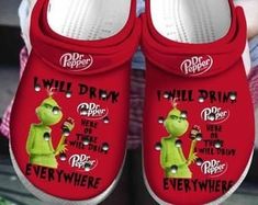 Get your product: The Grinch Crocs Crocband Clog Grinch I Will Drink Dr Pepper Crocs 3D Clogs For The Grinch Film Lover Funny Grinch Crocs
1. PRODUCT INFORMATION:

Incredibly light and fun to wear.
Water-friendly and buoyant; weighs only ounces.
Ventilation ports add breathability and help shed water and debris.
Easy to clean and quick to dry.
Upper: Croslite.
Lining: Croslite.
Sole: Croslite.
2. SIZE CHART:
3. RETURN:
We will gladly issue you a replacement item or issue a refund back to your or Grinch Characters, Funny Grinch, Custom Crocs, Crocband Clog, Crocs Clog, Versatile Shoes, Film Lovers, Crocs Crocband, Crocs Clogs