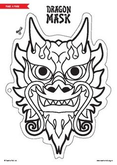 Chinese Dragon Face, Chinese Dragon Mask, Ancient China Lessons, Chinese New Year Crafts For Kids, Chinese New Year Activities, Mask Paper, One Tattoo, Dragon Chino, Chinese New Year Dragon