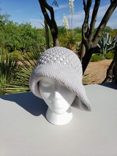 Cotton Crochet Sun Hat - Brimmed Crochet Cloche Summer Hat by TheLittleGrayWren on Etsy Crochet Sun, Crochet Sun Hat, Summer Cap, Bonnet Hat, Summer Hat, Unique Crochet, Cotton Crochet, Beautiful Hats, Bad Hair Day