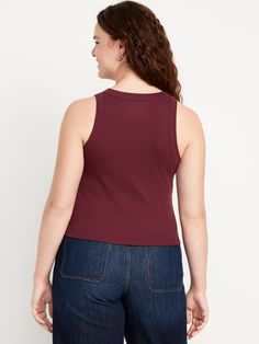 high crew neck sleeveless snug fit hits at waist models are approx.  5'9" and wear sizes s (4), l (12), and xl (18)machine wash according to the care instruction label Crop Tank Top, Petite Size, Cropped Tank Top, Crop Tank, Toddler Boys, Snug Fit, Ribbed Knit, Old Navy, Tank Top