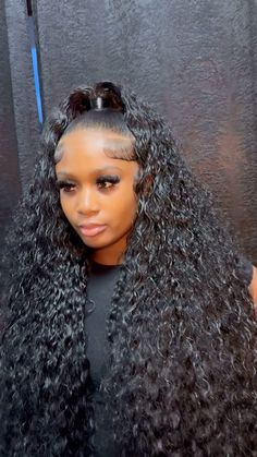 Curly Wigs Styles, Weave Ponytail Hairstyles, Weave Ponytail, Wig Ideas, Goddess Braids Hairstyles, Girls Fall, Hair Idea, Baby Hairs, Pretty Braided Hairstyles