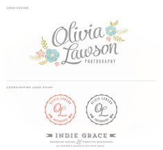 two logos for an interior and decor company, including the name julia lauson photography