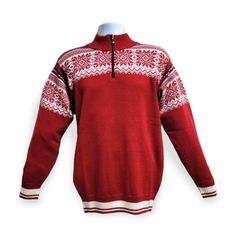 This luxurious piece Warm Nordic Wool Sweater, Luxury Fitted Merino Wool Sweater, Luxury Sweater, Red Nordic Knitted Sweater, Norwegian Wool Sweater, Luxury Knitwear, Red Fine Knit Wool Sweater, Luxury Red Merino Wool Sweater, Norwegian Flag