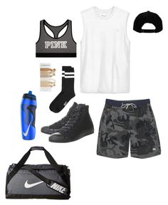 "Leg Day" by vineyardgirls on Polyvore featuring Topman, Converse, Champion, O'Neill, Victoria's Secret, NIKE, Vuori, fitness, sporty and activewear Enby Outfits, Masc Fits, Stem Outfits, Thrifting Ideas, Non Binary Fashion, Stud Outfits, Tomboy Outfit