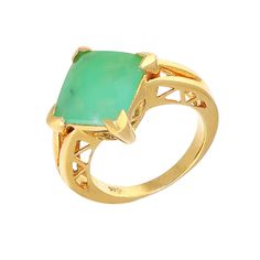 Green Chrysoprase 14k Gold Fill Ring, Chrysoprase Gold Ring, Anniversary Gift for Her Metal : 92.5 Pure Sterling Silver Plating : 18K 1 Micron Gold Plated, Rose Gold Plated, Rhodium Plated ✿ PRODUCT DETAILS Silver Weight : 6.73 gm Stone : Chrysoprase Size : 11x11 mm NOTE: All our Rose Gold and Yellow Gold Jewelry is 1 Micron Plated. Therefore we recommend that better care to be taken. It should not be exposed to water and moisture regularly and should be kept in a dry and closed box if the clima Yellow Gold Chrysoprase Cabochon Ring, Yellow Gold Emerald Chrysoprase Cabochon Ring, Hallmarked Green Opal Ring In Fine Jewelry Style, Yellow Gold Rings With Chrysoprase Gemstone, Yellow Gold Chrysoprase Emerald Ring For Anniversary, Green Opal Gemstone Ring For Formal Occasions, Yellow Gold Emerald Ring With Chrysoprase For Anniversary, Formal Green Opal Gemstone Ring, Green Chrysoprase Gemstone Rings