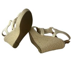 SUN STONE ESMEF Espadrille Wedge Heel Sandals -New with Box -Brand: SUN STONE -Color: Ivory -Size: 9M -Material: Textile -Heel Height: 4.75 Inch -Platform Height: 1.25 Inch -Woven Upper -Open Toe -Wedge Heels -Ankle Strap Buckle Closure -Made in China Sun Stone, Box Branding, Espadrille Wedge, Wedge Heel Sandals, Espadrilles Wedges, Color Ivory, Heel Sandals, Wedge Heels, Stone Color