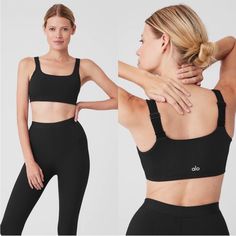 - Brand New Without Tags - Size Xs Alo Yoga Black Top For Loungewear, Alo Yoga Black Activewear With Built-in Bra, Alo Yoga Fitted Seamless Sports Bra, Fitted Alo Yoga Sports Bra With Built-in Bra, Alo Yoga Fitted Seamless Activewear, Alo Yoga Fitted Functional Tops, Alo Yoga Seamless Fitted Sports Bra, Fitted Seamless Alo Yoga Sports Bra, Alo Yoga Fitted Sports Bra For Gym