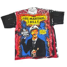 This Item Is A Fire Marshal Bill Vintage In Living Color Aop Mosquitohead Shirt Reprint Xl. Nwot. Tag Size Xl With Measurements In The Pictures. Vintage Cotton T-shirt With All Over Print, Cotton Sublimation Streetwear With Printed Design, Cotton Sublimation Printed Streetwear, Fitted Multicolor Graphic Print Shirt, Cotton Tops With All Over Print Band Merch Style, Cotton Tops With All Over Print Band Merch, Cotton T-shirt With Multicolor Graffiti Print, Red Printed Shirt For Streetwear, Multicolor Print Cotton T-shirt For Streetwear