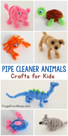 pipe cleaner animals for kids to make with pipe cleaner and other things that are made from pipe cleaner