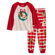 Playful charm abounds on these Rudolph The Red-Nosed Reindeer family pajamas by Jammies For Your Families.Playful charm abounds on these Rudolph The Red-Nosed Reindeer family pajamas by Jammies For Your Families.FEATURES 2-piece set includes: top & bottoms Top: crewneck, long sleeves Bottoms: elastic waistbandFABRIC & CARE Polyester For children's safety the garments should be snug fitting or flame resistant. These are flame resistant garments. Machine wash Imported Size: 6. Color: Multi. Gender Reindeer Pajamas, Rudolph The Red, Red Nosed Reindeer, Family Pajamas, Size 4t, Toddler Boys, Boy's Clothing, Fabric Care, Reindeer