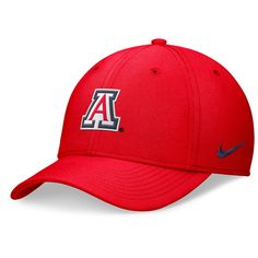 Match the Arizona Wildcats on game day with this 2024 On-Field Swoosh hat from Nike. It features a bold team logo on the front and wordmark across the back. The flex fit design provides a comfortable fit, perfect for repping the Arizona Wildcats anywhere. Curved Bill Hat With Team Logo For Sports Event, Nike Hats For Sports Events With Curved Bill, Curved Brim Hats With Team Logo For Game Day, Nike Curved Bill Hats For Sports Events, Nike Sports Hats With Curved Bill, Nike Hats For Baseball Season, Nike Adjustable Hat For Fan Gear, Curved Visor Hats For Sports Fans, Game Day Team-colored Cap