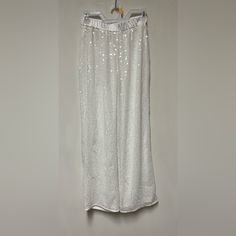 River Island White Sequin Pants, Size 4. Nwot. No Call Outs. 100% Polyester. White Sequin Flare Pants, Sequin Pants, Pants Color, River Island, Pant Jumpsuit, Sequin, Wide Leg, Size 4, Pants For Women