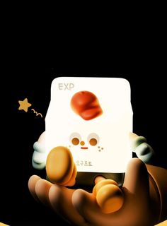 a hand holding an exp card in the dark