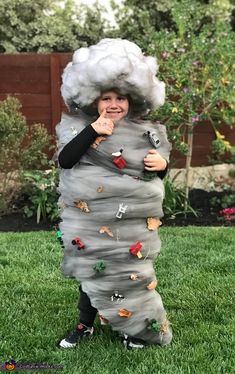 Unicorn Group Costume Ideas, Dress Like The Weather Costume, Volcano Halloween Costume, Diy Unique Costumes, Homemade Tornado Costume, Kids Tornado Costume, Garbage Bag Costume Ideas, Weather Reporter Costume, Clever Dog Costumes