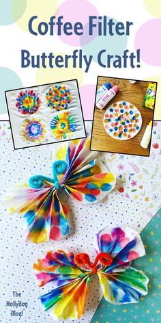 coffee filter butterfly craft for kids to make