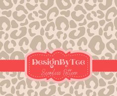 a leopard print pattern with a red ribbon around the edge and words designby teee on it