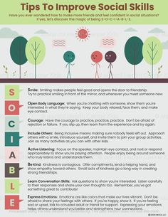 Tips To Improve Social Skills Handout for Kids and Teens Improve Social Skills, Social Emotional Activities, Counseling Kids, Social Emotional Learning Activities, Social Skills Activities, School Climate, Teaching Social Skills, Social Well Being, Health Activities