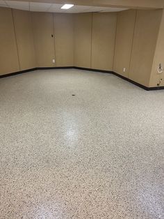 Shoreline Epoxy Flooring Flake Epoxy Floors In Home Basement, Basement Floor, Clear Epoxy, Storage Room, Clear Coat, Creative Home