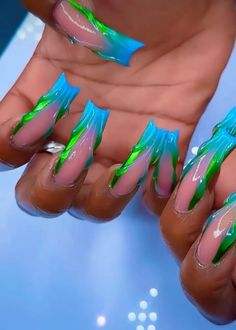 Like Green Nails, Stilleto Nails Designs, Nail Tek, Tapered Square Nails, Acrylic Toe Nails, Red Acrylic Nails, Diy Acrylic Nails, Drip Nails, Like Green