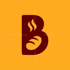 the letter b is made up of coffee beans and cinnamons on an orange background