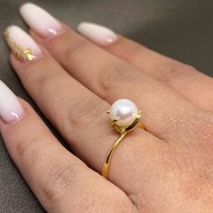 14K Yellow Gold | Handmade Jewelry | Natural Pearl Ring | Gift for Her | Birthstone Ring | Statement Ring | Mother's Day Gift RING DETAILS: ♦ 14K Yellow Gold  ♦ Handmade Item  ♦ Pearl Stone ♦ Payment Options Available  ♦ Free Shipping Via FedEx ♦ All pieces come in gift box  ♦ All our jewelry comes with a certificate 💖Welcome To Our Shop , Great To Know You All Here  Discover the finest handcrafted jewelry collection on Etsy at Regina Jewelry Athens. Our expertly crafted pieces feature the high Yellow Gold Birthstone Pearl Ring, Round Pearl Promise Ring With Prong Setting, Fine Jewelry Pearl Ring With Birthstone For Gift, Fine Jewelry Pearl Ring As Gift, Classic White Birthstone Ring For Gift, 14k Gold Oval Pearl Ring For Gift, Classic White Birthstone Ring As Gift, Dainty Jewelry With Tension Setting For Gift, Dainty Jewelry With Tension Setting As Gift