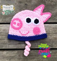 "Samantha \"me\" made Crochet Peppa the Pig's brother George hat beanie ~~During checkout you will be prompted to select a size the options are; Newborn, 3-6 month, 6-12 month, 12-24 month, Toddler, Child, Teen/Small Adult, Medium Adult, and Large Adult. Crochet work stretched quite well. If you have any questions please message me, and i will be glad to help.~~ ~~Also during checkout you will see the option to add the ear covers and braids you will see the price go up slightly and the size list Playful Beanie Hat For Playtime, Playful Beanie For Playtime, Playful Adjustable Beanie Hat, Playful Pink Beanie Hat, Playful Pink Beanie (one Size Fits Most), Cute One Size Beanie Bonnet, Playful Beanie Cap One Size Fits Most, Playful Pink Beanie, One Size Fits Most, Playful Pink Beanie