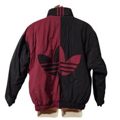 Vintage Adidas Mens Sz M Winter Jacket Trefoil Logo Maroon/Black Like New! Euc- Like New, Amazing Condition, No Stains Or Flaws That I Can See. A Fantastic Piece To Add To Your Collection All Measurements Are Approximate And Taken Unstretched And Laying Flat. Chest: 51" Length: 27" Sleeve: 30" Note To Buyers: Please Allow Up To 10 Business Days For Your Item To Ship, And An Additional 2-4 Days For Your Item To Arrive. **Colors May Vary Slightly From Photos Of Item, Due To Lighting, Camera, Editing, Screens, Etc.** If You Have Any Questions, Please Don't Hesitate To Send Me A Message. Please Feel Free To Check Out The Other Items Listed In My Store. Urban Adidas Black Windbreaker, Adidas Urban Black Windbreaker, Adidas Urban Winter Windbreaker, Adidas Black Windbreaker For Fall, Black Adidas Windbreaker For Fall, Adidas Black Track Jacket For Winter, Adidas Track Jacket For Fall Outdoor, Winter Adidas Track Jacket For Streetwear, Adidas Track Jacket For Winter Streetwear