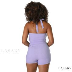 Lasaky - Solid Color High-Waisted Sensual Hollow Out Sleeveless Jumpsuit with Straps Blue Outfit, Sleeveless Jumpsuits, Dressmaking, Jumpsuit Romper, Blue And Purple, Blue Black, High Waist, Jumpsuit, Solid Color