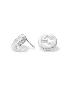 Gucci Sterling Silver Interlocking G Stud Earrings Gucci White Gold Round Earrings, Gucci Sterling Silver Earrings For Formal Occasions, Gucci White Gold Sterling Silver Earrings, Gucci Luxury Sterling Silver Earrings, Luxury Gucci Sterling Silver Earrings, Gucci Sterling Silver Earrings As Gift, Gucci Sterling Silver Earrings For Gift, Elegant Gucci Sterling Silver Earrings, Gucci Round Earrings For Formal Occasions