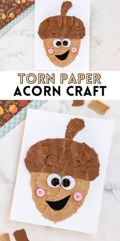 an easy paper acorn craft for kids to make