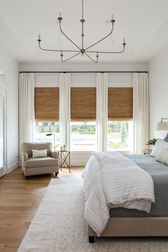 Modern Coastal Home, Transitional Decor Bedroom, Moore House, Window Treatments Living Room, Transitional Bedroom, Bedroom Light Fixtures, House Interiors, Master Bedrooms Decor, Living Room Inspo