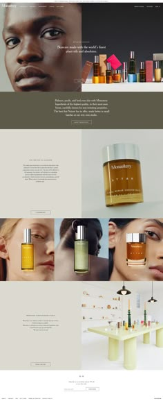 the website is designed to look like it has many different products on display, including perfume bottles