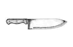 a black and white drawing of a knife on a white background with clippings