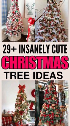 Christmas Tree Decor Ideas, Tree Decor Ideas, Christmas Tree Decorating Themes, Creative Christmas Trees, Unique Christmas Trees, Tree Decorating, Cute Christmas Tree