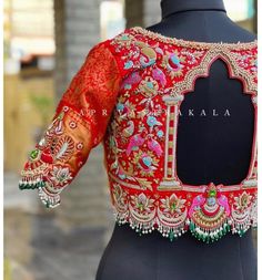 Embroidery Blouse Saree, Blouse Designes, Blouse Inspiration, Paithani Blouse, Khatli Work, Magam Work, Latest Bridal Blouse Designs, Maggam Work Blouse, Blouse Designs Catalogue