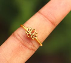 Lotus Ring | Elegant Casting Ring | Dainty ring | Minimalist ring | Silver ring | Gold plated ring. Base metal - Brass Happy shopping with us Delicate Hypoallergenic Open Midi Ring, Lotus Ring Gold, Hypoallergenic Delicate Midi Rings, Delicate Hypoallergenic Toe Ring, Dainty Rings As Gift, Dainty Rings With Simple Design For Gift, Dainty Open Toe Rings As A Gift, Minimalist Flower Toe Ring As A Gift, Dainty Hypoallergenic Flower Ring For A Promise