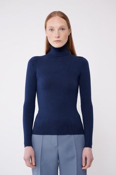 JoosTricot Hello Sailor Navy Peachskin Long Sleeve Turtleneck Fitted Turtleneck, Shape Wear, Long Sleeve Turtleneck, On Repeat, Shapewear, Wardrobe Staples, Perfect Fit, Turtle Neck, Size Chart