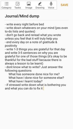 a text message that reads journal / mind dump, with the words'write every night before your mind eyes even i don't want to read what they will tell you